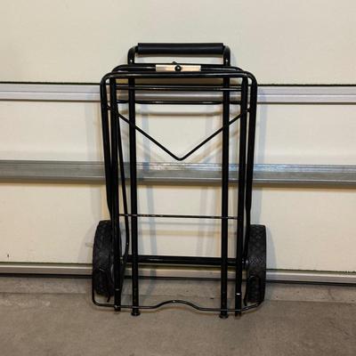 LOT 241: 6 Ft Metal Ladder w/ Folding Hand Truck