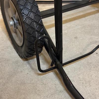 LOT 241: 6 Ft Metal Ladder w/ Folding Hand Truck