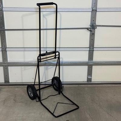 LOT 241: 6 Ft Metal Ladder w/ Folding Hand Truck