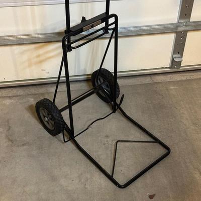 LOT 241: 6 Ft Metal Ladder w/ Folding Hand Truck