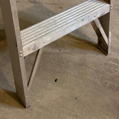 LOT 241: 6 Ft Metal Ladder w/ Folding Hand Truck