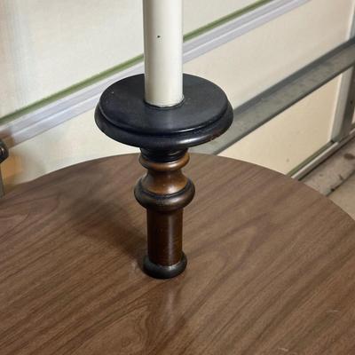 LOT 242: Vintage Wooden Side Table Floor Lamp