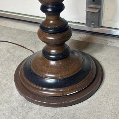 LOT 242: Vintage Wooden Side Table Floor Lamp