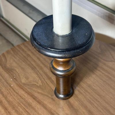 LOT 242: Vintage Wooden Side Table Floor Lamp