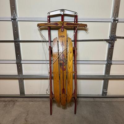 LOT 243: Flexible Flyer Vintage Wooden Sled