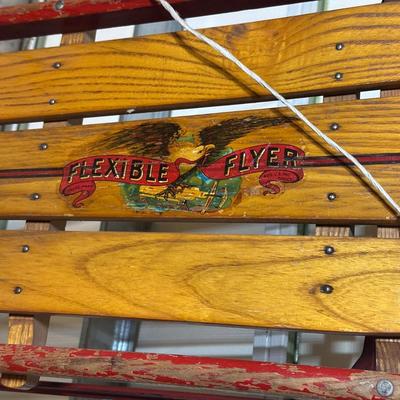 LOT 243: Flexible Flyer Vintage Wooden Sled