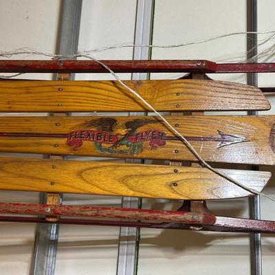 LOT 243: Flexible Flyer Vintage Wooden Sled