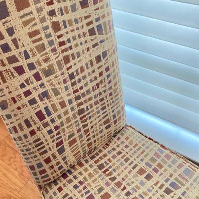 LOT 244: Vintage Double Pedestal Dining Room Table with Two Leafs, Table Pads and Six Upholstered Chairs