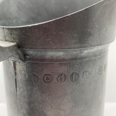 LOT 248: Vintage Dutch Pewter Measuring Cups, Metric System (Alphabet Themed) and Guide to American Pewter Book
