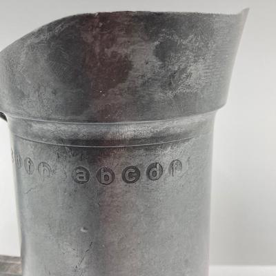 LOT 248: Vintage Dutch Pewter Measuring Cups, Metric System (Alphabet Themed) and Guide to American Pewter Book