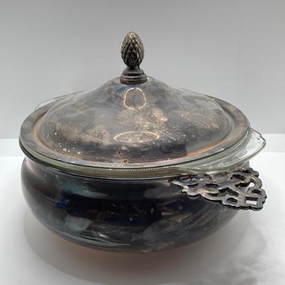 LOT 249: Silver Plate Collection (Rogers Smith, John Wanamaker, English Silver by Leonard Silver, Anchor Hocking Fire-King Ovenware) and...