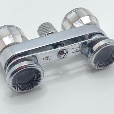 LOT 252: Pair of Stunning Mother of Pearl Opera Glasses with Cases - French Par Brevet Dinvention and Swift Princess 25X Model No 726