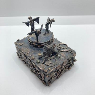 LOT 253: Vintage Figural Silverplate Music Box Hava Nagila Judaica Fiddler with Two Sterling Israel Jerusalem Miniature Figures