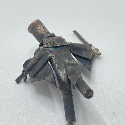 LOT 253: Vintage Figural Silverplate Music Box Hava Nagila Judaica Fiddler with Two Sterling Israel Jerusalem Miniature Figures