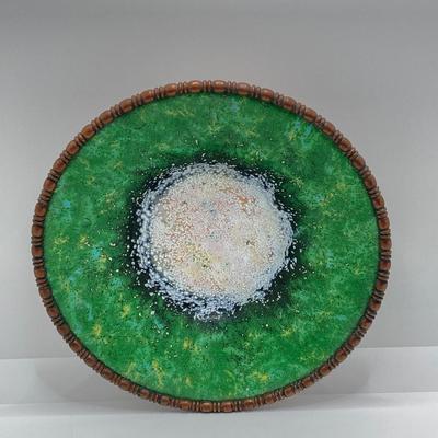 LOT 254: Vintage Nekrassof Enamel Copper Bowl and Pair of Match Striker / Holders