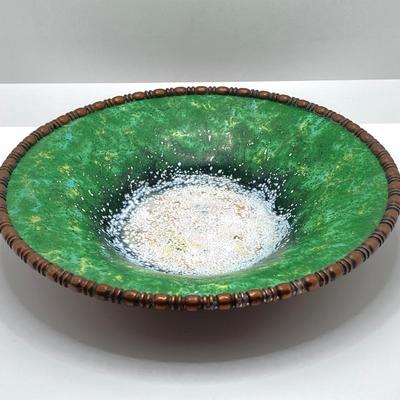 LOT 254: Vintage Nekrassof Enamel Copper Bowl and Pair of Match Striker / Holders