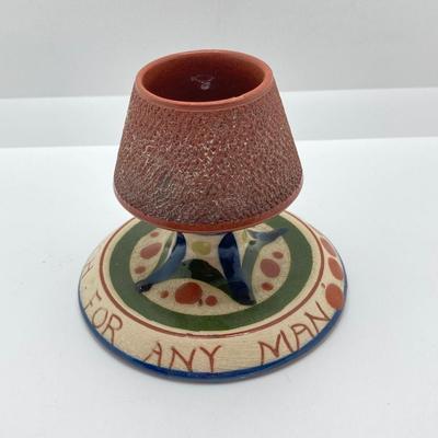 LOT 254: Vintage Nekrassof Enamel Copper Bowl and Pair of Match Striker / Holders