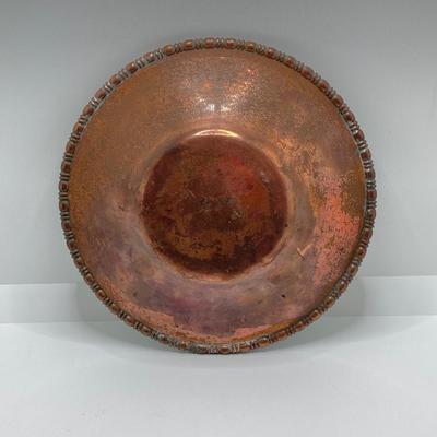 LOT 254: Vintage Nekrassof Enamel Copper Bowl and Pair of Match Striker / Holders