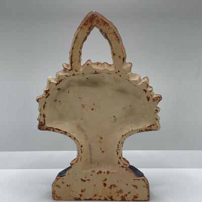 LOT 255: Vintage / Antique Cast Iron Tulip Rose Basket Door Stop