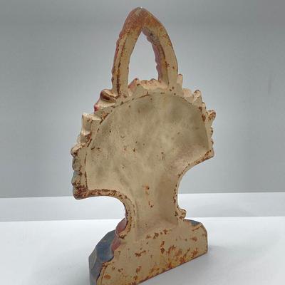 LOT 255: Vintage / Antique Cast Iron Tulip Rose Basket Door Stop