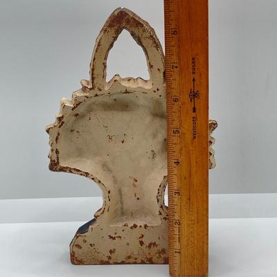 LOT 255: Vintage / Antique Cast Iron Tulip Rose Basket Door Stop