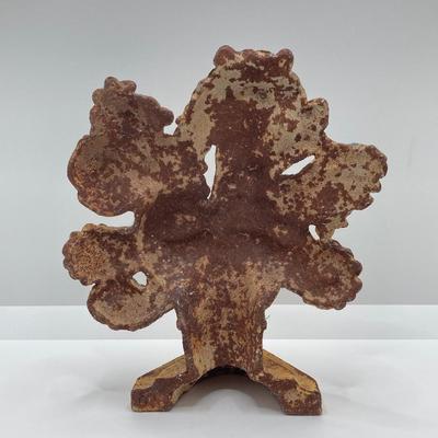 LOT 258: Vintage / Antique Cast Iron Basket Door Stop