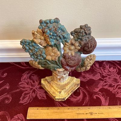 LOT 258: Vintage / Antique Cast Iron Basket Door Stop
