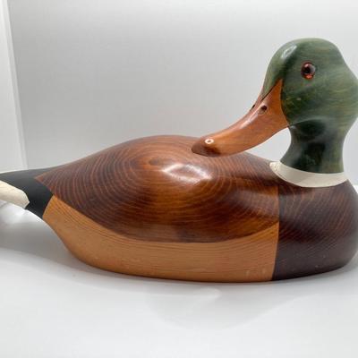 LOT 259: Signed Country Traditions of Waterloo Mallard, Etched Crystal Pitcher and Hand Made in India Painted Lacquer Animal Motif...