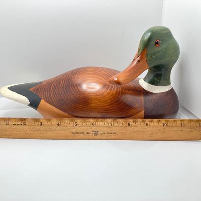 LOT 259: Signed Country Traditions of Waterloo Mallard, Etched Crystal Pitcher and Hand Made in India Painted Lacquer Animal Motif...