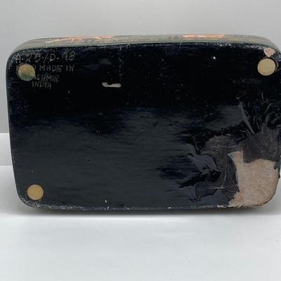 LOT 259: Signed Country Traditions of Waterloo Mallard, Etched Crystal Pitcher and Hand Made in India Painted Lacquer Animal Motif...