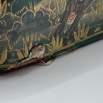 LOT 259: Signed Country Traditions of Waterloo Mallard, Etched Crystal Pitcher and Hand Made in India Painted Lacquer Animal Motif...