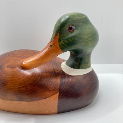 LOT 259: Signed Country Traditions of Waterloo Mallard, Etched Crystal Pitcher and Hand Made in India Painted Lacquer Animal Motif...