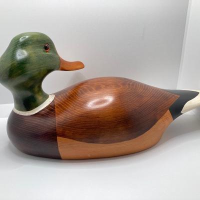 LOT 259: Signed Country Traditions of Waterloo Mallard, Etched Crystal Pitcher and Hand Made in India Painted Lacquer Animal Motif...