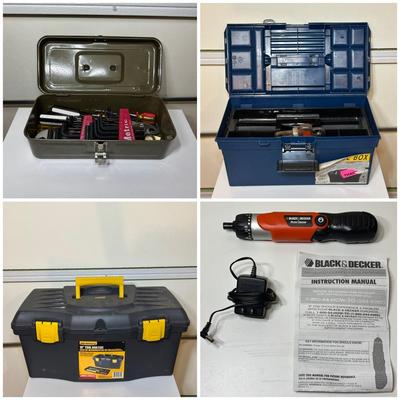 LOT 262: 3 Portable Toolboxes w/ All Tools Included