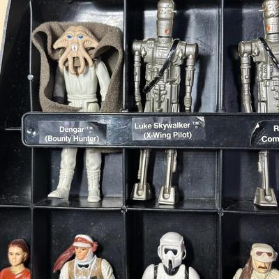 LOT 269: Vintage Star Wars Action Figures w/ Darth Vader Carrying Case