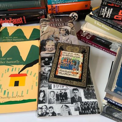 LOT:271: Large Selection of Books on the Atrocities of the Holocaust and Jewish Synagogues