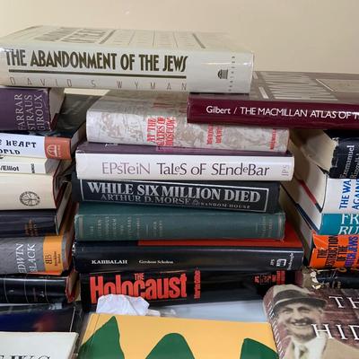 LOT:271: Large Selection of Books on the Atrocities of the Holocaust and Jewish Synagogues