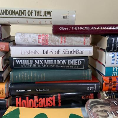 LOT:271: Large Selection of Books on the Atrocities of the Holocaust and Jewish Synagogues