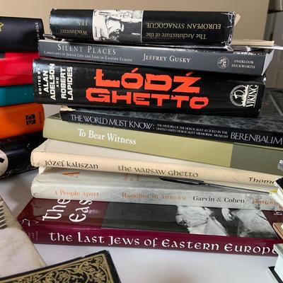 LOT:271: Large Selection of Books on the Atrocities of the Holocaust and Jewish Synagogues