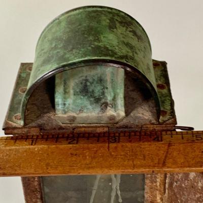 LOT:275: Antique Metal and Glass Candle Lantern