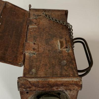 LOT:275: Antique Metal and Glass Candle Lantern