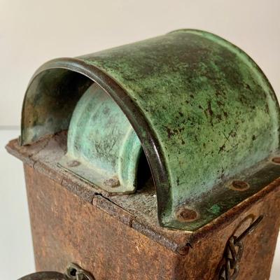 LOT:275: Antique Metal and Glass Candle Lantern