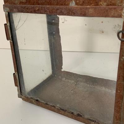 LOT:277: Vintage/Antique Glass and Metal Chanukah Lamp