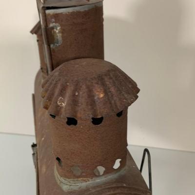 LOT:277: Vintage/Antique Glass and Metal Chanukah Lamp