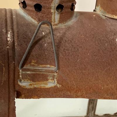 LOT:277: Vintage/Antique Glass and Metal Chanukah Lamp