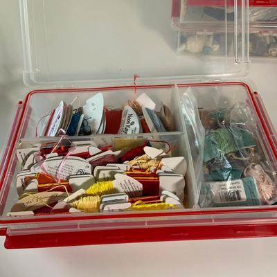 LOT:281: Embroidery Floss/Yarns, Beads, Scissors, Books on Traditional Jewish Crafting, Misc Supplies