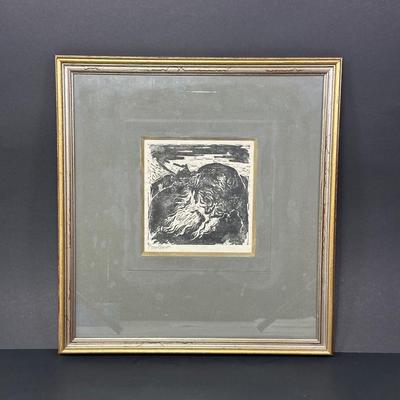 LOT 381: 2 Vintage Woodblock Prints Signed by Artist