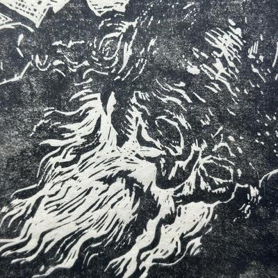 LOT 381: 2 Vintage Woodblock Prints Signed by Artist