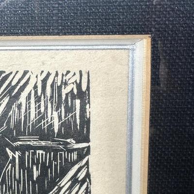 LOT 381: 2 Vintage Woodblock Prints Signed by Artist