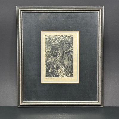 LOT 381: 2 Vintage Woodblock Prints Signed by Artist